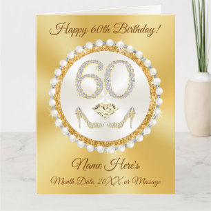 Carte personnalisée 60e anniversaire pour elle, ST