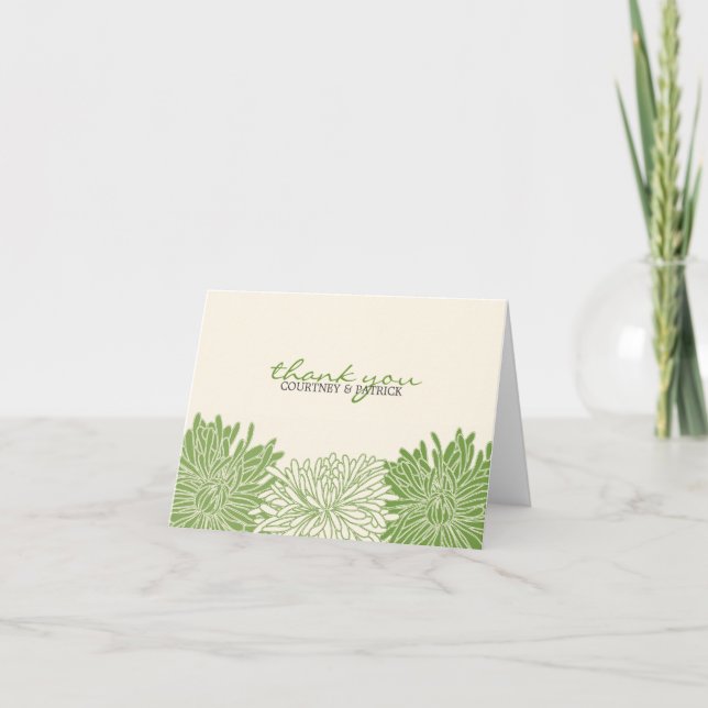 Carte personnalisée à fleurs de chrysanthème (Devant)