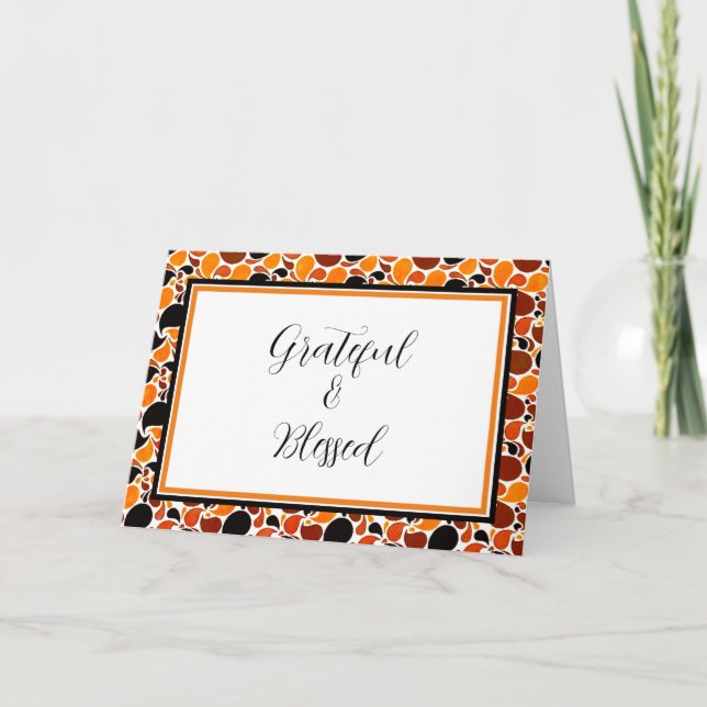 Carte personnalisée automne paisley (Devant)