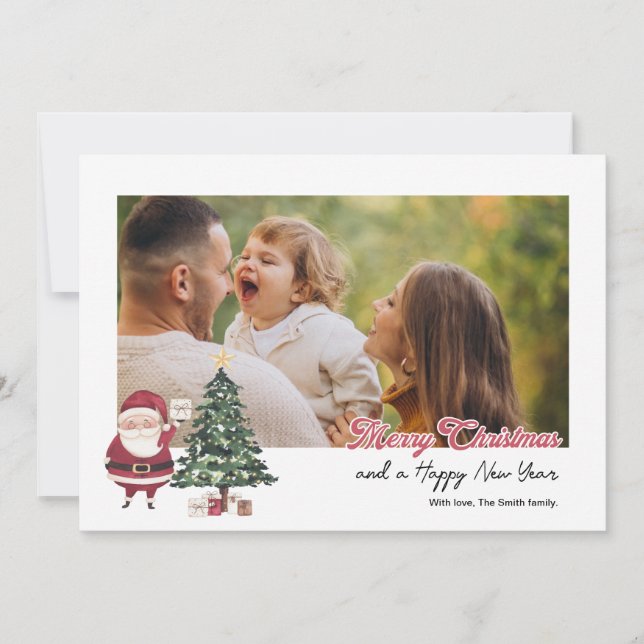 Carte personnalisée avec arbre de Noël (Devant)