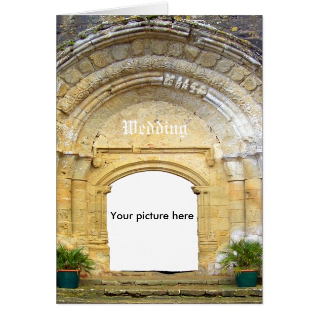 Carte personnalisée, avec église médiévale. (Devant)