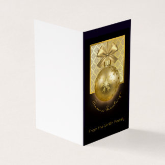 Carte personnalisée Black and Gold Christmas Baubl