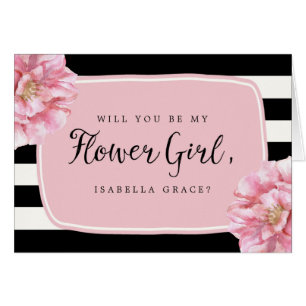 Carte personnalisée chic florale/rose de