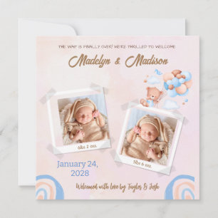 CARTE PERSONNALISÉE D'ANNONCE DE NAISSANCE DE JUME
