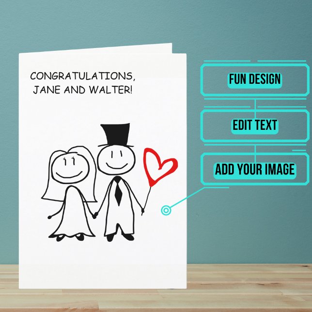 Carte personnalisée de félicitations pour le jour  (Send your love and congratulations with a modern and unique twist.)