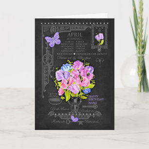 Carte personnalisée de fleur de naissance d'avril