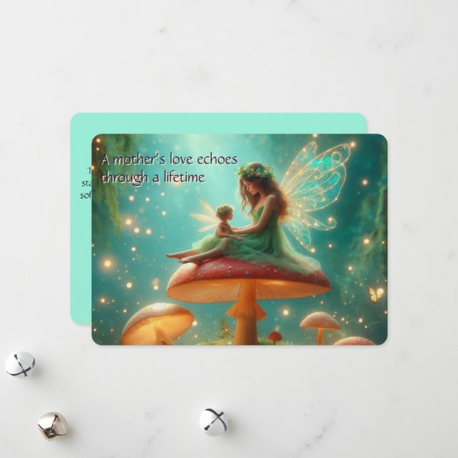 Carte personnalisée de la Fée pour la Fête des Mèr (Devant/Arrière en situation)