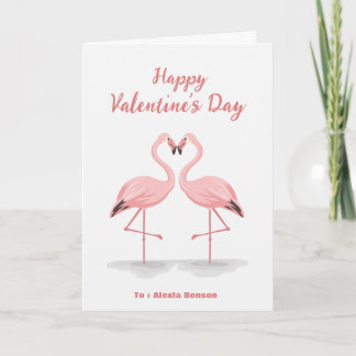 Carte personnalisée de la Saint-Valentin Flamingo