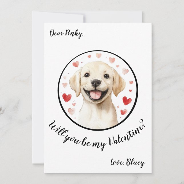 Carte personnalisée de la Saint-Valentin Labrador (Devant)