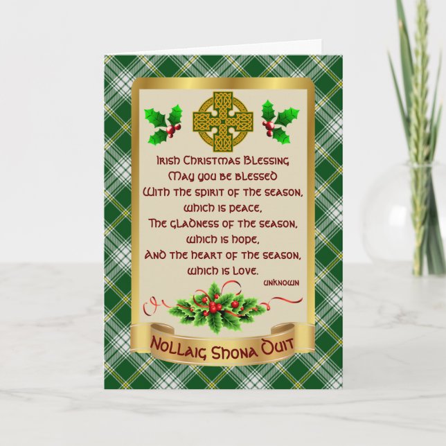 Carte personnalisée de Noël irlandais/tatan (Devant)
