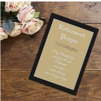 Carte personnalisée de prière de retraite unique