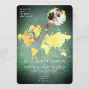 Carte personnalisée de voyage d'amour de mariage