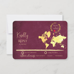 Carte personnalisée de voyage de noces d'amour