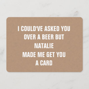 Carte personnalisée Demande de témoin drôle