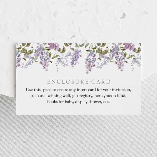 Carte personnalisée d'encart Lilas et Lavande (Créateur téléchargé)