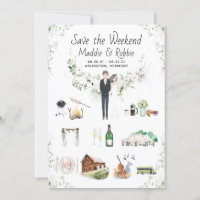 Carte personnalisée d'itinéraire pour un mariage à