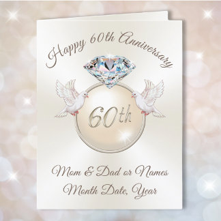 Carte personnalisée du 60e anniversaire pour les p