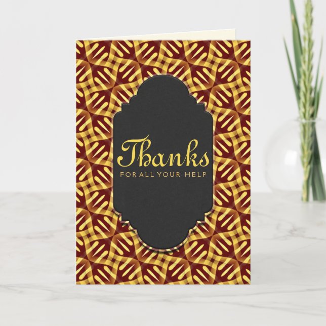 Carte personnalisée du Merci Motif tribal de la Te (Devant)