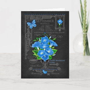 Carte personnalisée Fleur de naissance Septembre C