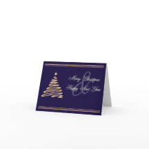 Carte personnalisée Gold Christmas Tree
