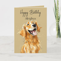 Carte personnalisée Golden Retriever *