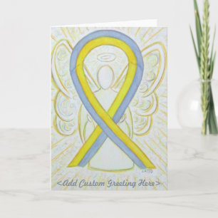 Carte personnalisée Gray and Yellow Awareness Ribb