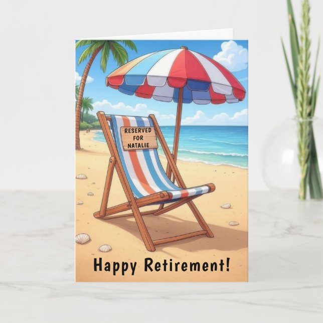 Carte personnalisée Happy Beach Retirement (Devant)