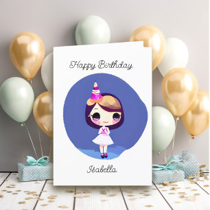 Carte Personnalisée jolie fille d'anniversaire