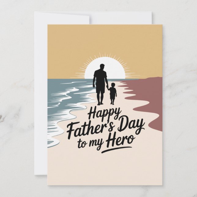 Carte personnalisée "Joyeuse fête du Père à mon hé (Devant)