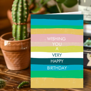 Carte personnalisée Joyeux Anniversaire rayures si