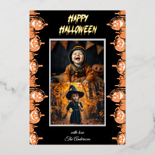 Carte personnalisée "Joyeux Halloween" à deux phot