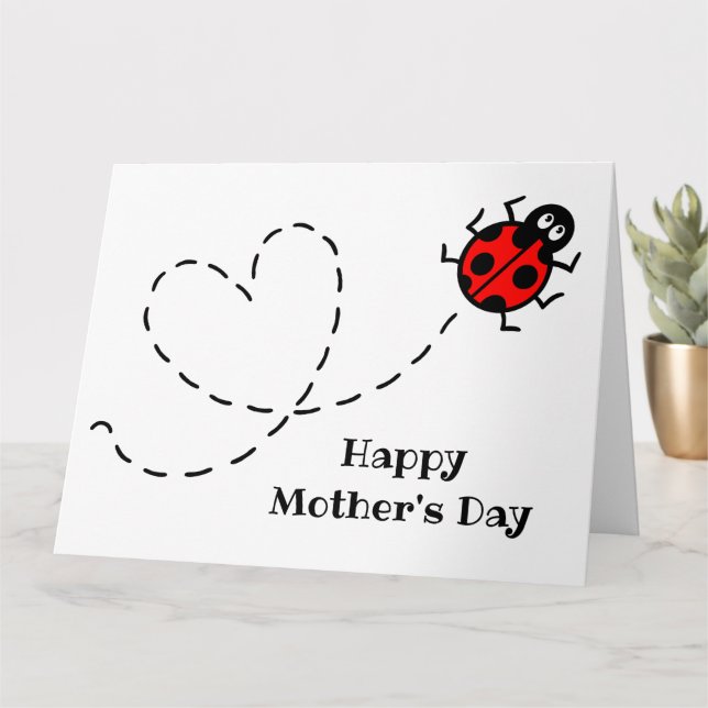 Carte personnalisée Ladybird Ladybug carte mère (Petite plante)