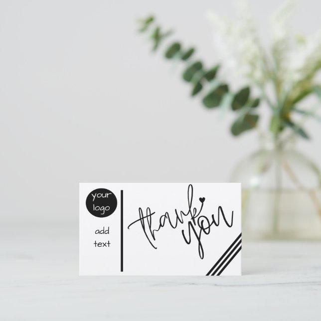 Carte personnalisée Merci  (Debout devant)