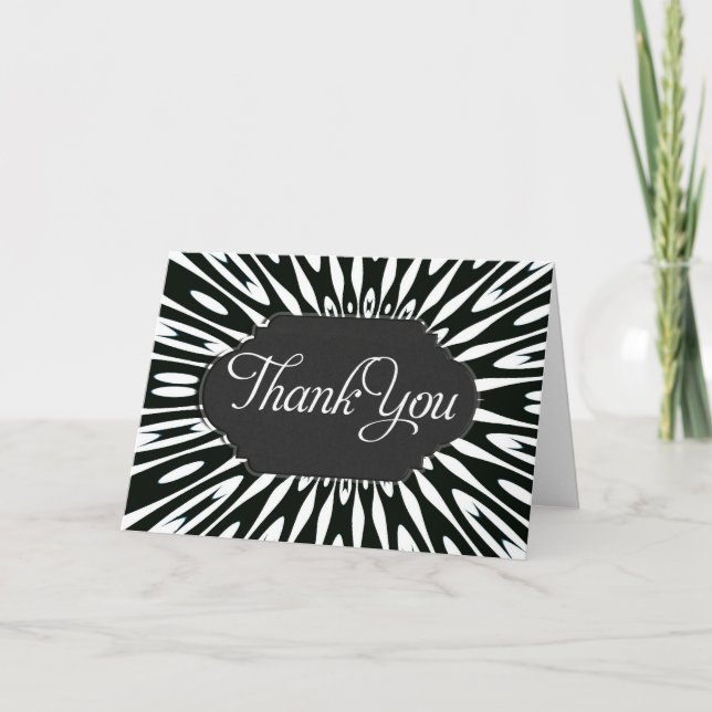 Carte personnalisée Merci Black & White Energy Bur (Devant)