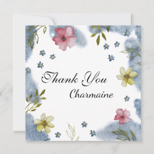 Carte personnalisée Merci Friend Floral Watercolor