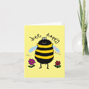 Carte personnalisée mignonne Bee Happy
