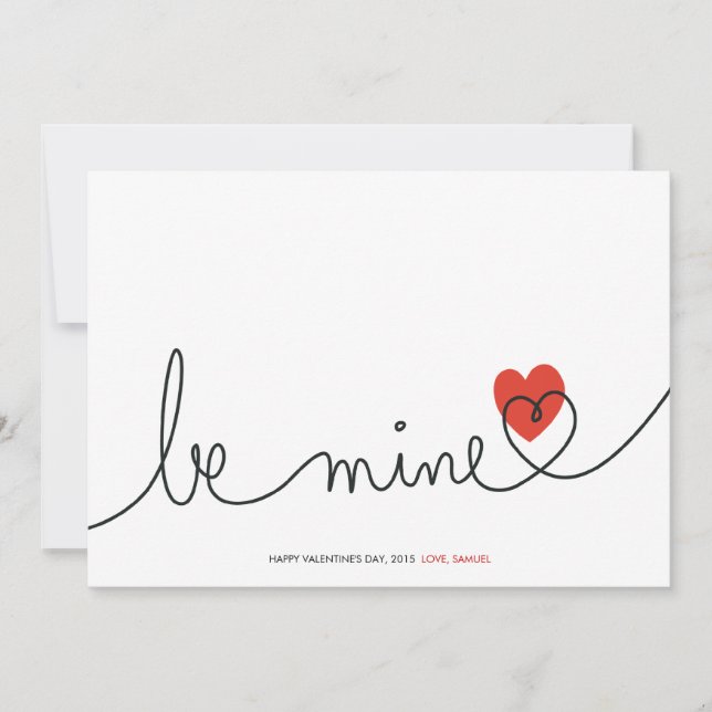 Carte personnalisée moderne minimaliste Valentine  (Devant)