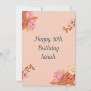Carte personnalisée Peach Floral