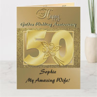 Carte personnalisée pour les 50 ans de mariage de