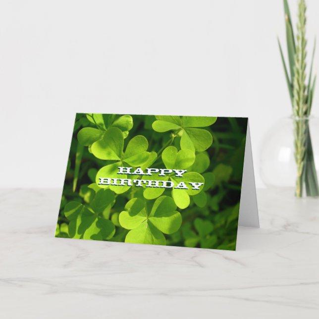 Carte personnalisée pour les Shamrocks verts (Devant)