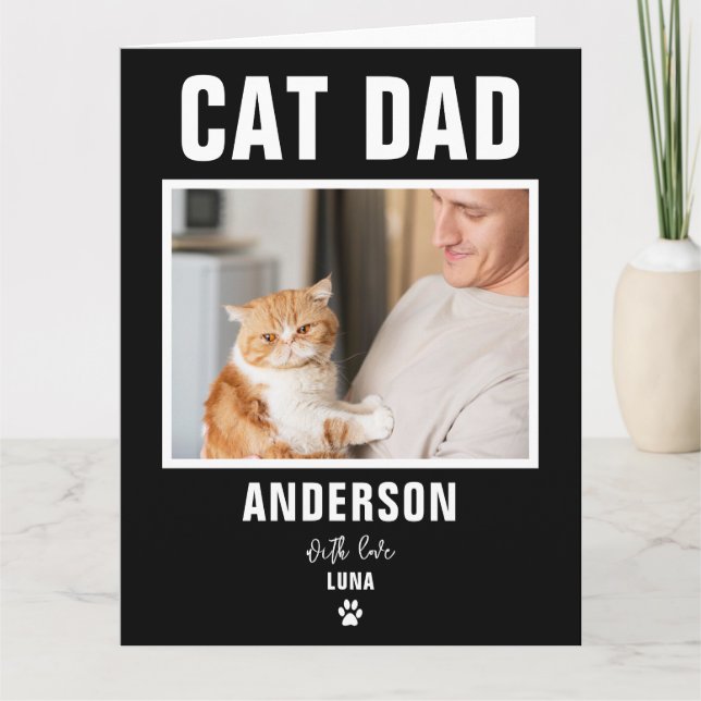 Carte personnalisée pour papa chat avec photo (Devant)