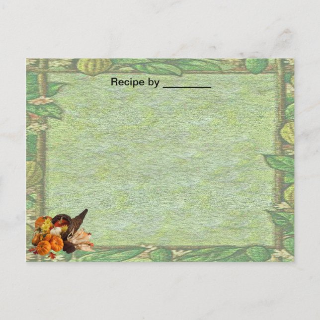 Carte personnalisée Recette de bordure d'automne (Devant)