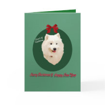 Carte personnalisée Samoyed Christmas Holiday