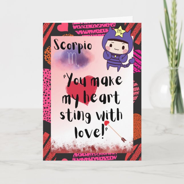 Carte personnalisée Scorpio Zodiac Valentines (Devant)