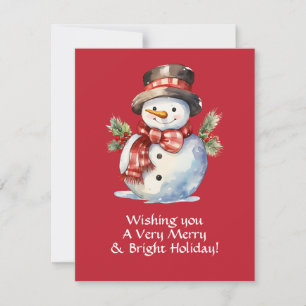 Carte personnalisée Snowman de Noël