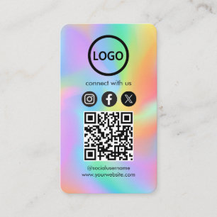 Carte personnalisée Social Media QR Code Rainbow H