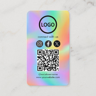 Carte personnalisée Social Media QR Code Rainbow H