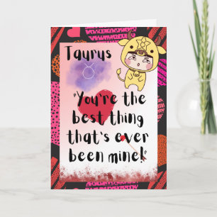 Carte personnalisée Taurus Zodiac Valentines