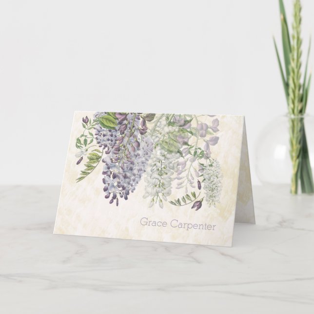 Carte personnalisée Vine florale Pastels (Devant)