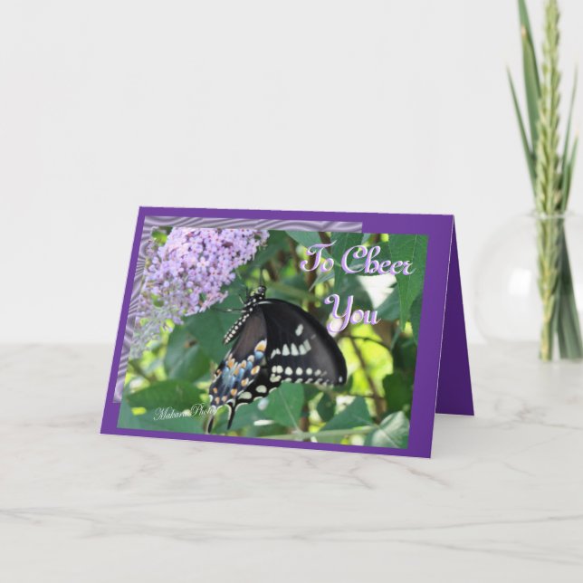 Carte Personnaliser à la crème papillon (Devant)